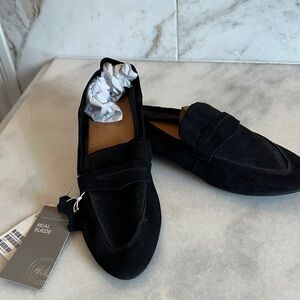 H&M Black Suede Slip-On Loafers